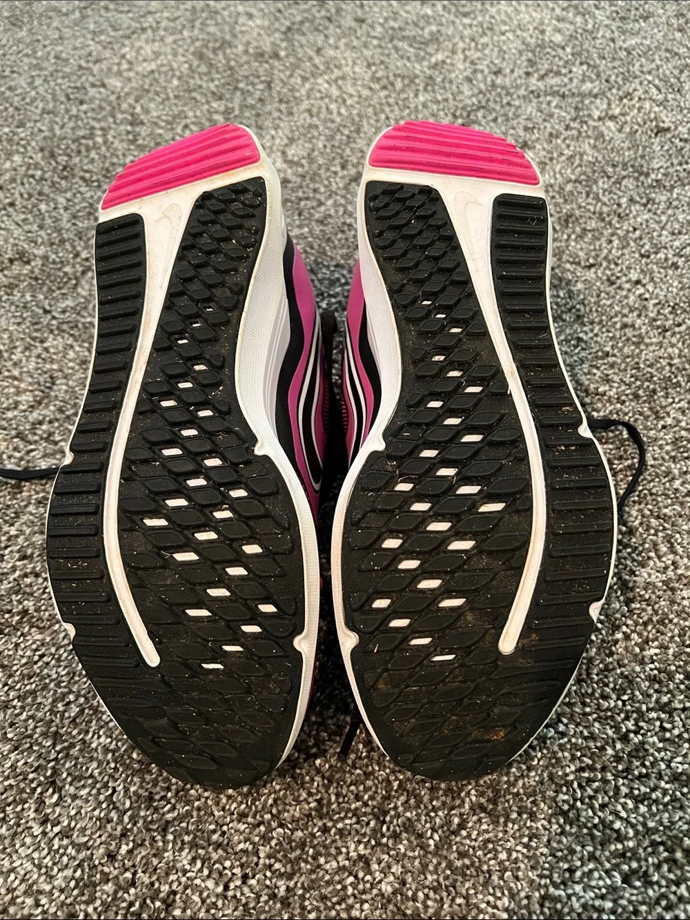 Like New Nike Girls Pink and Black Athletic Shoes